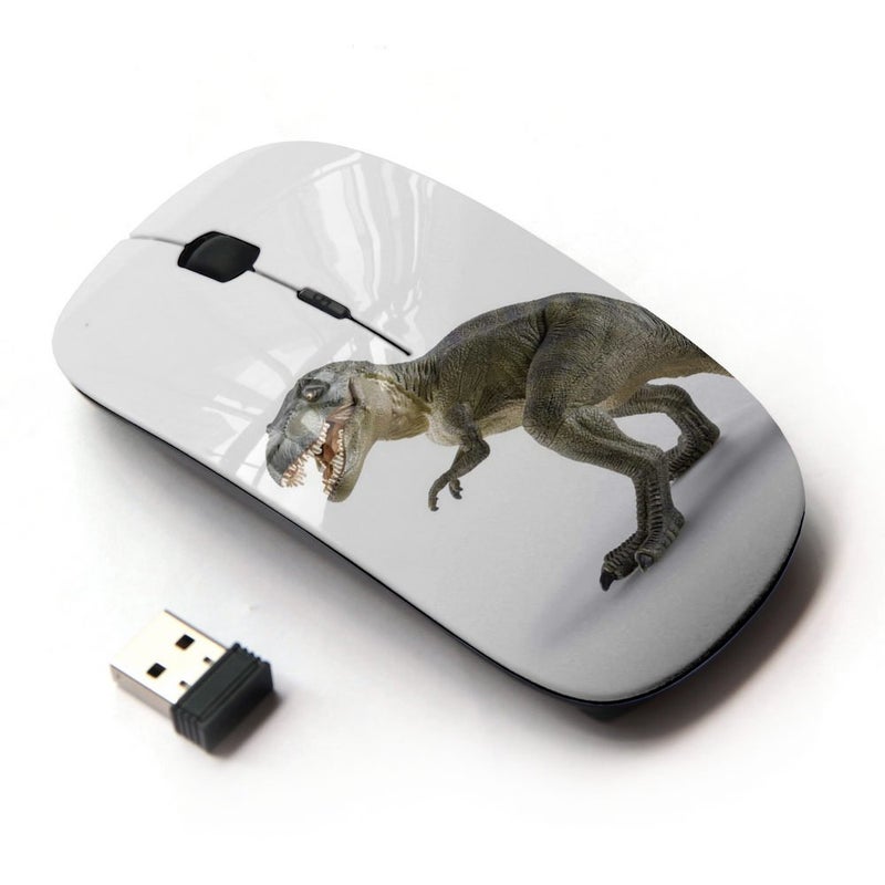 KOOLmouse ماوس KOOL [ ماوس لاسلكي بصري 2.4G [ ديناصور تي ريكس أبيض مضحك ] - Image 1